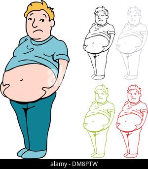Male Heavy Belly Stock Vector