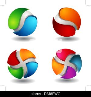 Abstract 3D Sphere Set Stock Vector