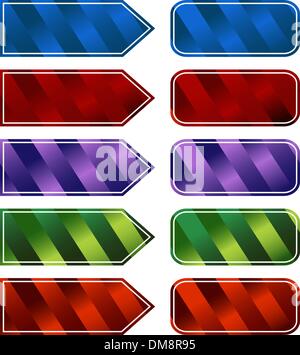 Striped Button Set Stock Vector