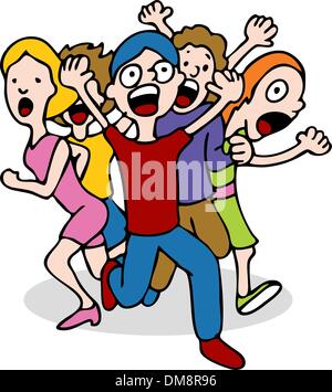 People Panicking Stock Vector