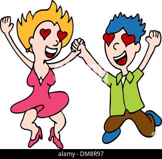 happy lovers couple Stock Vector Image & Art - Alamy