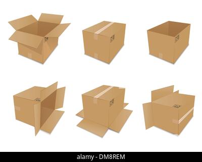 Vector cardboard boxes Stock Vector