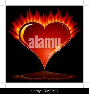 Flaming Heart Stock Vector