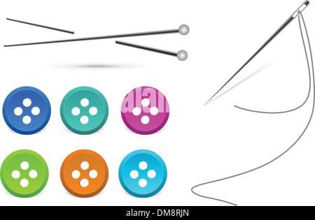 Needle and spokes on white Stock Vector