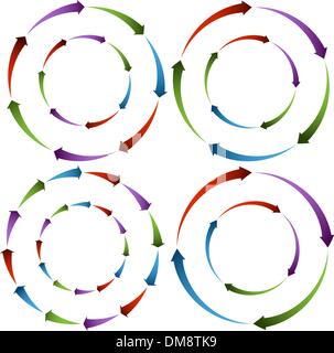 Flowing Arrow Wheels Stock Vector