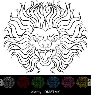 Lion Head Drawing Stock Vector
