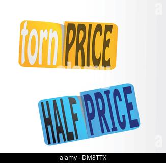Half Price Sticker. Vector. Stock Vector