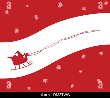 Santa's Sleigh christmas card Stock Vector