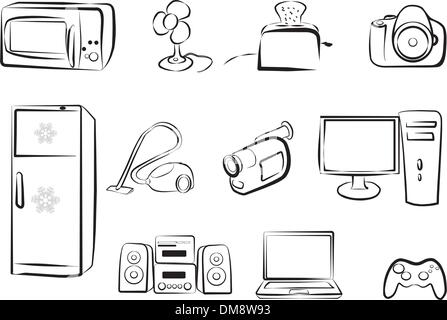 set of electric goods home related - part 2 Stock Vector