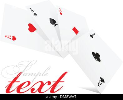 Four aces of different card suits Stock Vector