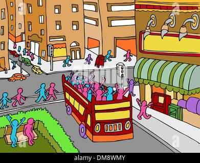 City Tour Bus Stock Vector
