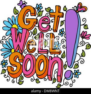 Get Well Soon Message Stock Vector