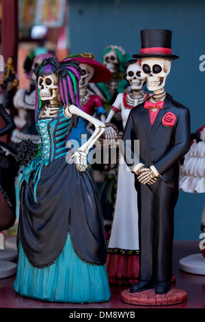 Ceramic bride & groom skeleton figurines Stock Photo