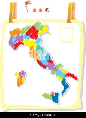 Italy map in paint style Stock Vector