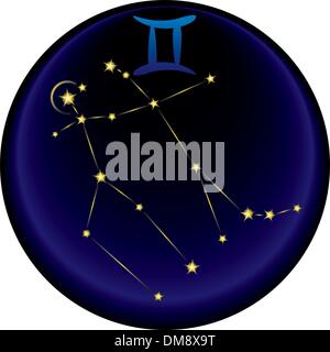 Zodiac Gemini Sign Stock Vector