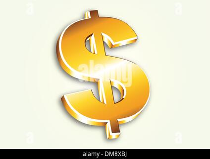 Golden dollar sign Stock Vector