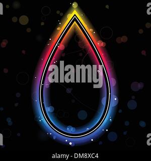 Rainbow Drop Border with Sparkles and Swirls. Stock Vector