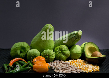 Assorted vegetables on a dark background Stock Photo