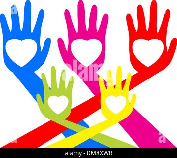 Hands and heart. EPS 8 Stock Vector