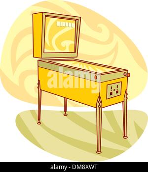Retro games pinball machine Stock Vector