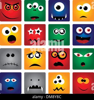 square monsters Stock Vector