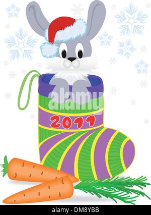 New Year's rabbit Stock Vector