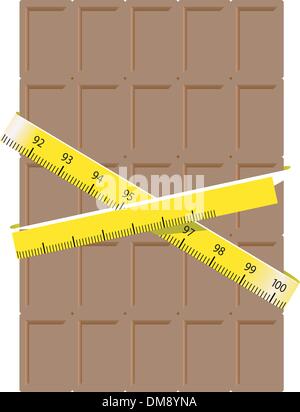 chocolate with measure tape Stock Vector