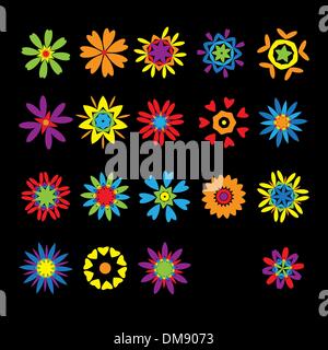 Set of design elements, flowers Stock Vector