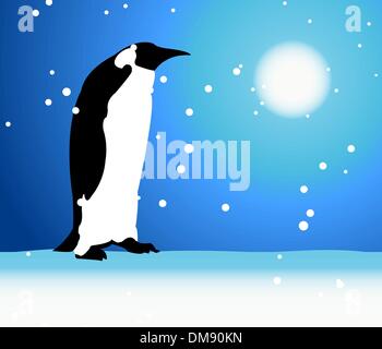 Penguin, winter in Arctic Stock Vector