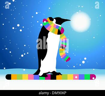 Penguin, winter in Arctic Stock Vector