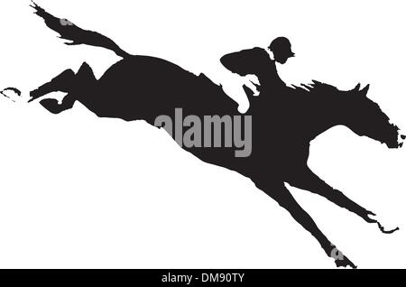 Vector horse with a jockey Stock Vector