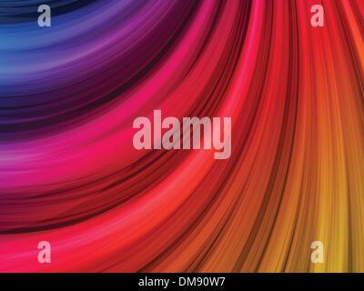 Abstract Colorful Waves on Black Background Stock Vector