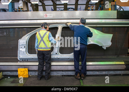 Production lines in General Motors Holden Elizabeth plant in South Australia Stock Photo