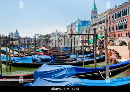 gondolas near Piazza San Marco in Venice Stock Photo