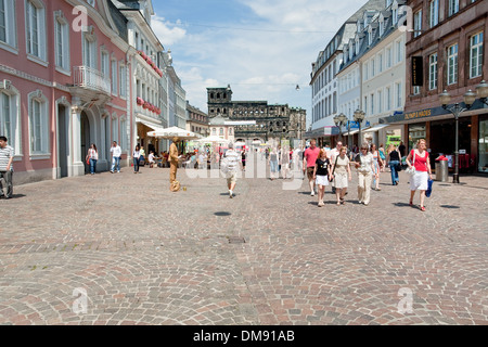 view on Porta Nigra in Trier, Germany Stock Photo