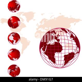 World map, 3D globe series Stock Vector