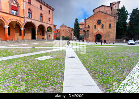 Santo Stefano square holds a complex of ancient temples Sette Chiese ('Seven Churches') in Bologna, Italy Stock Photo