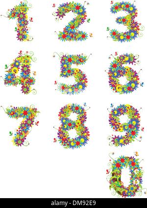Numbers, floral design. See also numbers in my gallery Stock Vector ...