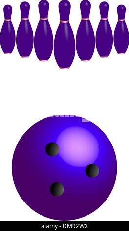 bowling pins and ball Stock Vector