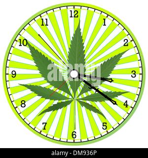 cannabis clock Stock Vector