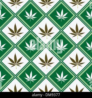 cannabis seamless texture Stock Vector