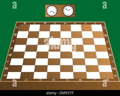 chess board and clock Stock Vector