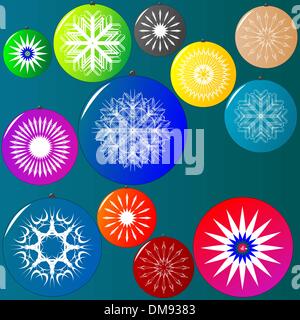 christmas globes collection Stock Vector