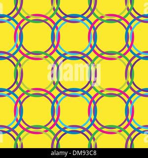 circles seamless pattern in retro colors Stock Vector