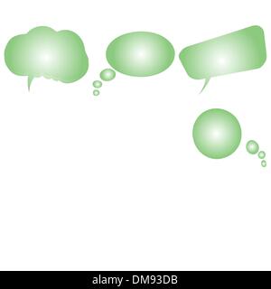 collection of green stylized text bubbles Stock Vector