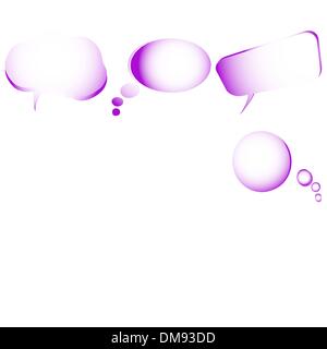 Collection of stylized purple text bubbles, vector isolated obje Stock Vector