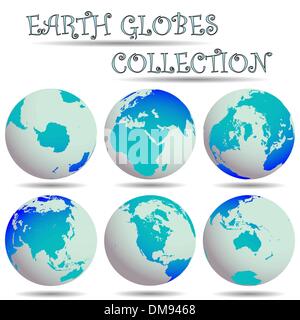 earth globes collection Stock Vector