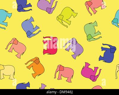 elephants seamless pattern Stock Vector