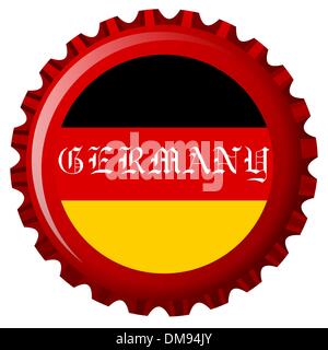 germany stylized flag on bottle cap Stock Vector