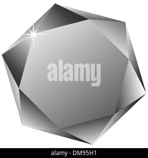 hexagonal diamond against white background, abstract vector art ...